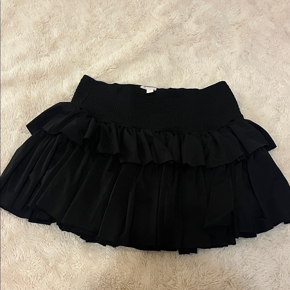GB Girls Black Ruffled Mini Skirt